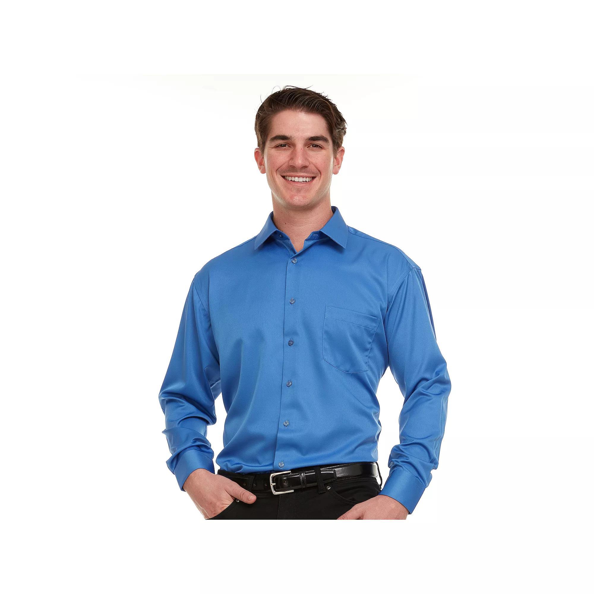 Men's Geoffrey Beene Regular-Fit Sateen Stretch Dress Shirt, Size: 18.5-34/35, Blue Blue Product Image