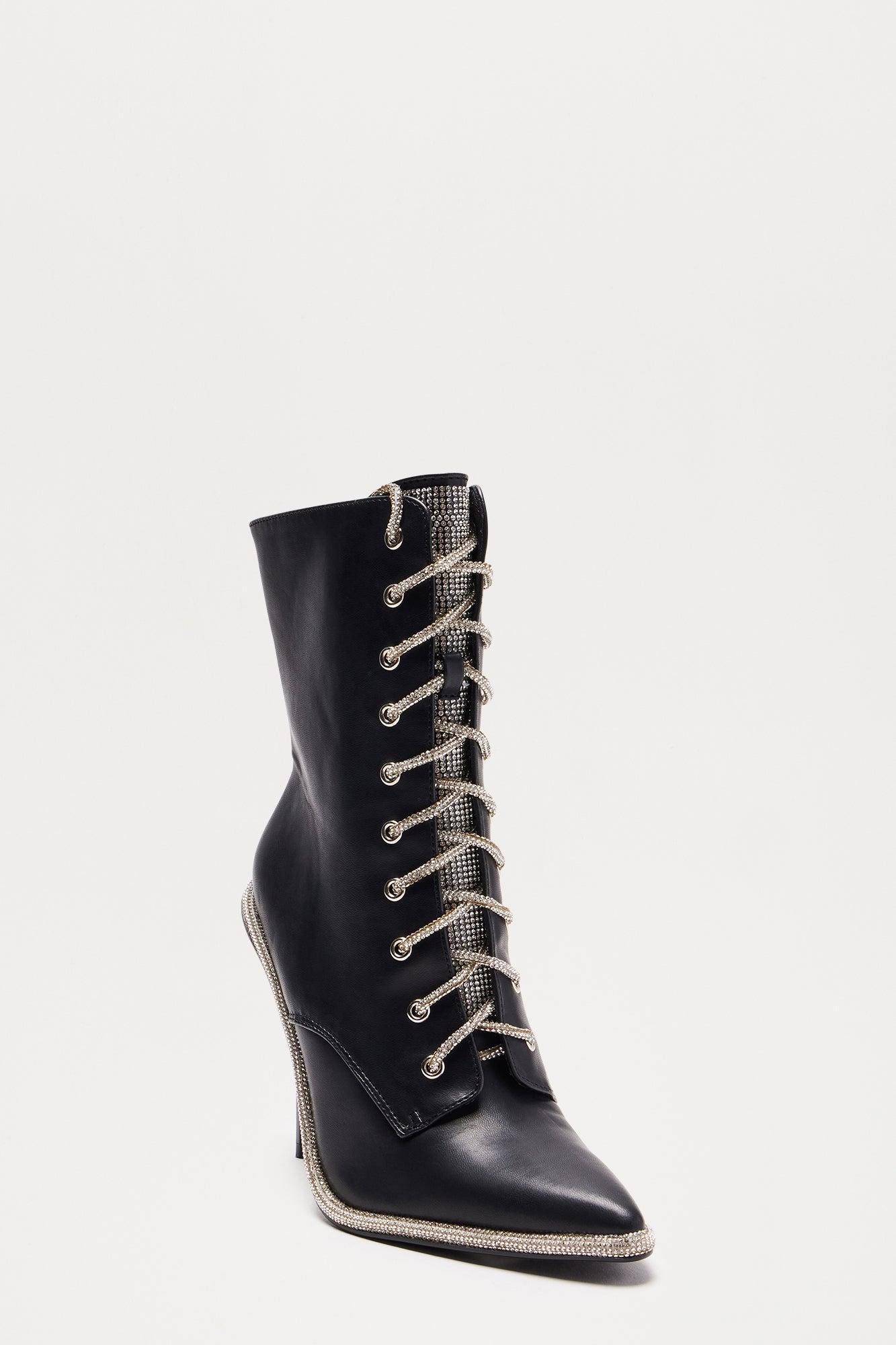 Odora Rhinestone Booties - Black Product Image
