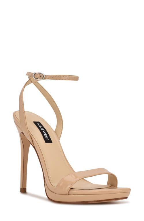 Nine West Loola Womens High Heel Sandals Light Brown Patent Product Image