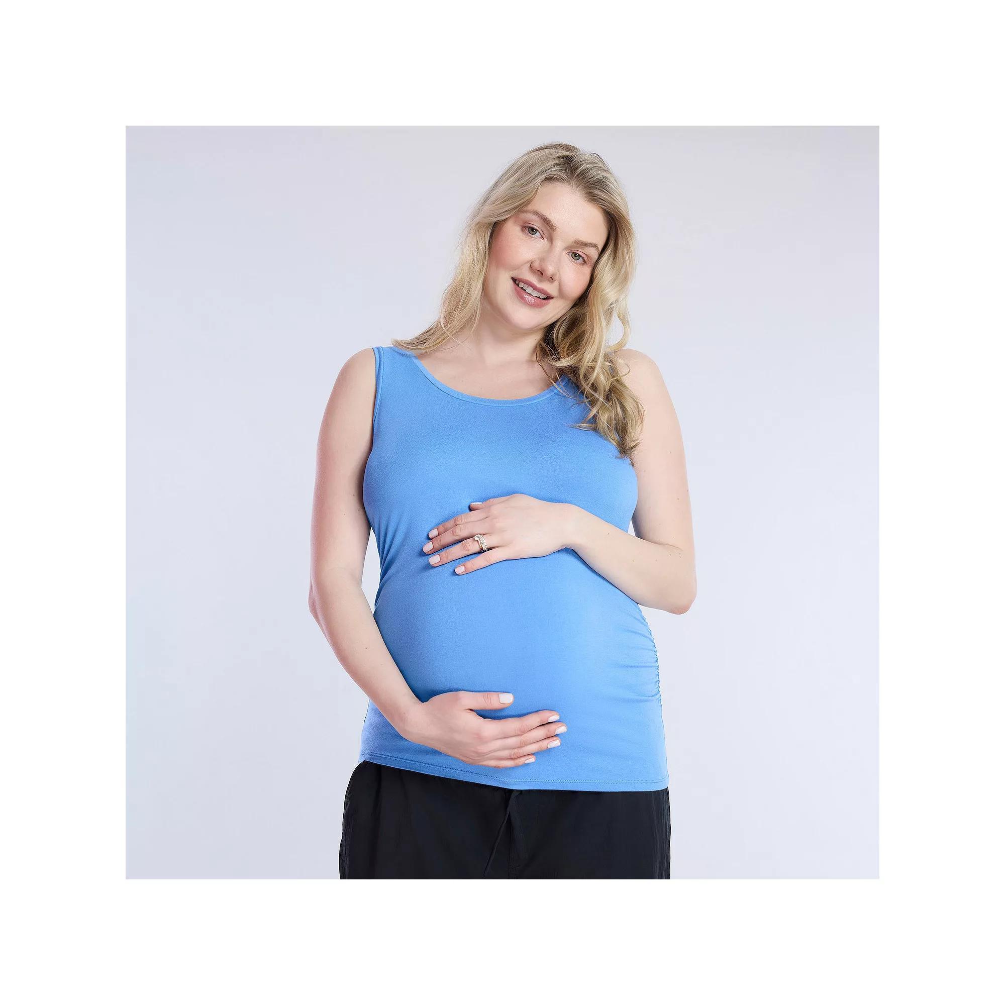 Maternity Motherhood Side Ruched Tank, Womens Renaissance Pink Product Image