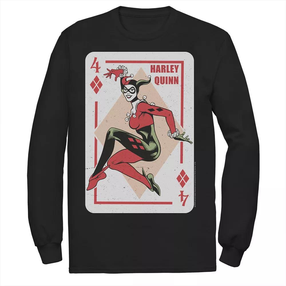 Men's DC Comics Harley Quinn Playing Card Tee, Size: XXL, Blue Product Image