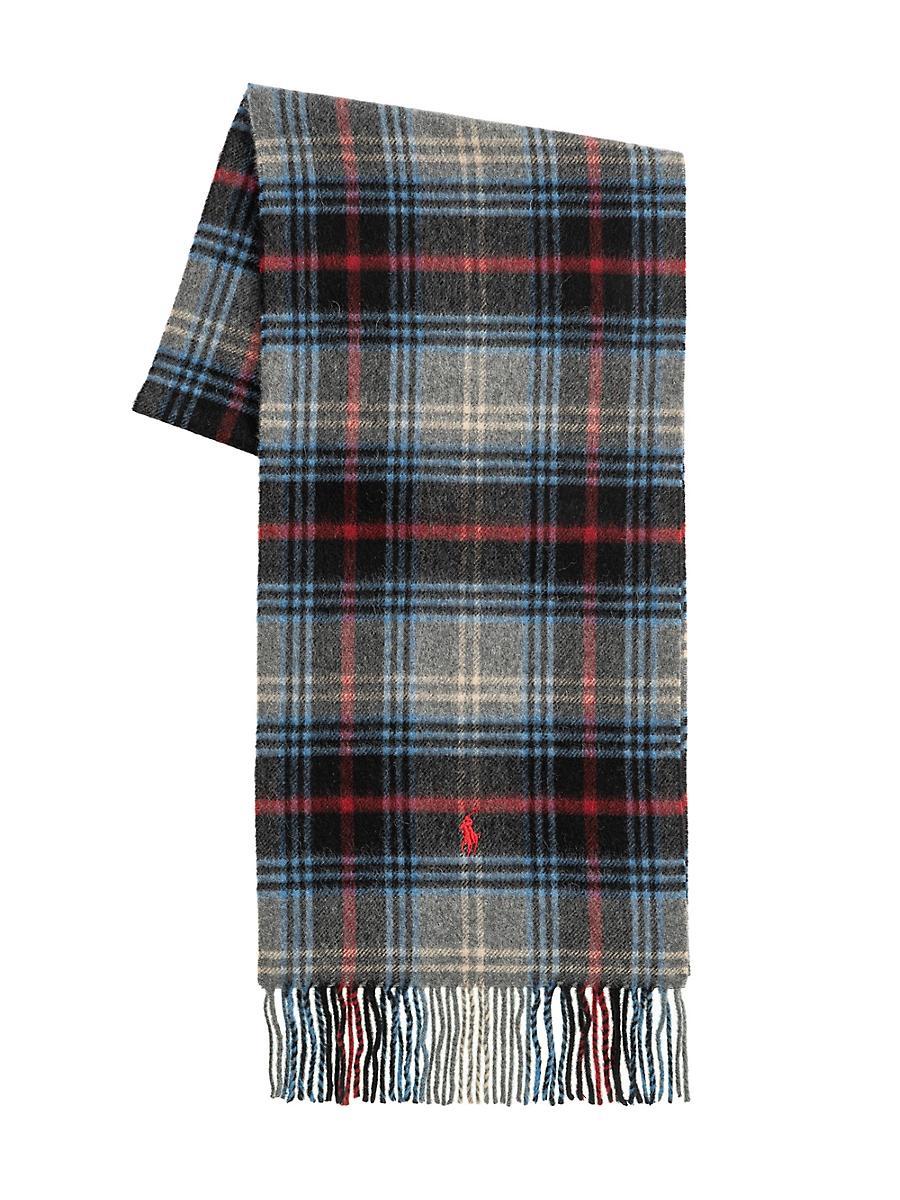 Mens Plaid Wool Scarf Product Image