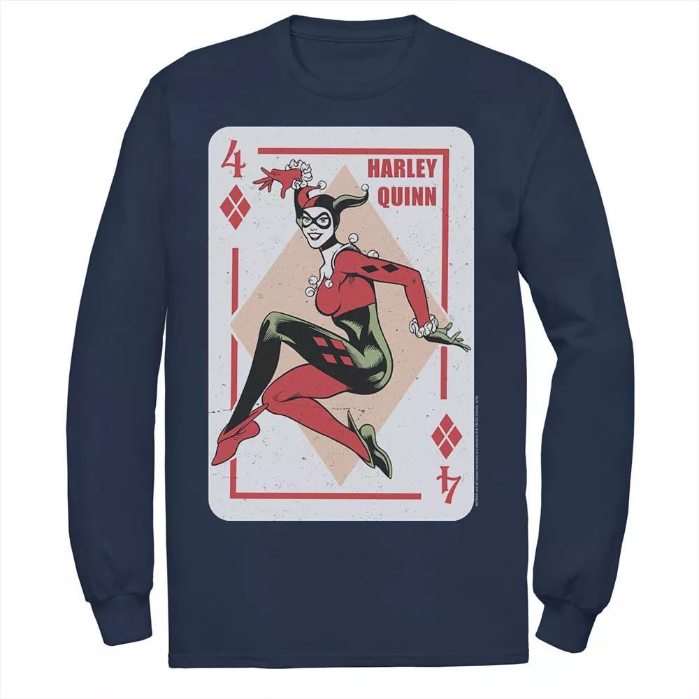 Men's DC Comics Harley Quinn Playing Card Tee, Size: XXL, Blue Product Image