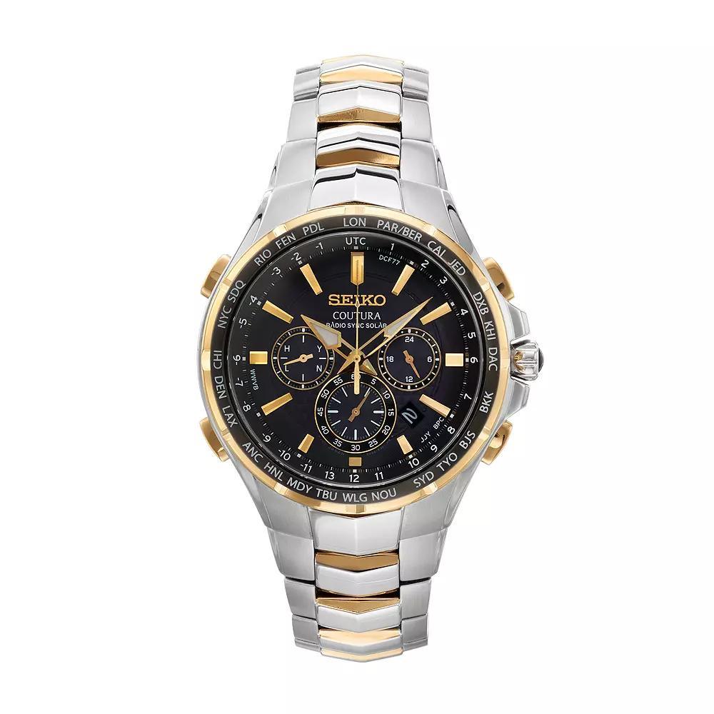 Seiko Mens Coutura Stainless Steel Solar Chronograph Watch - SSG009, Silver Tone Product Image