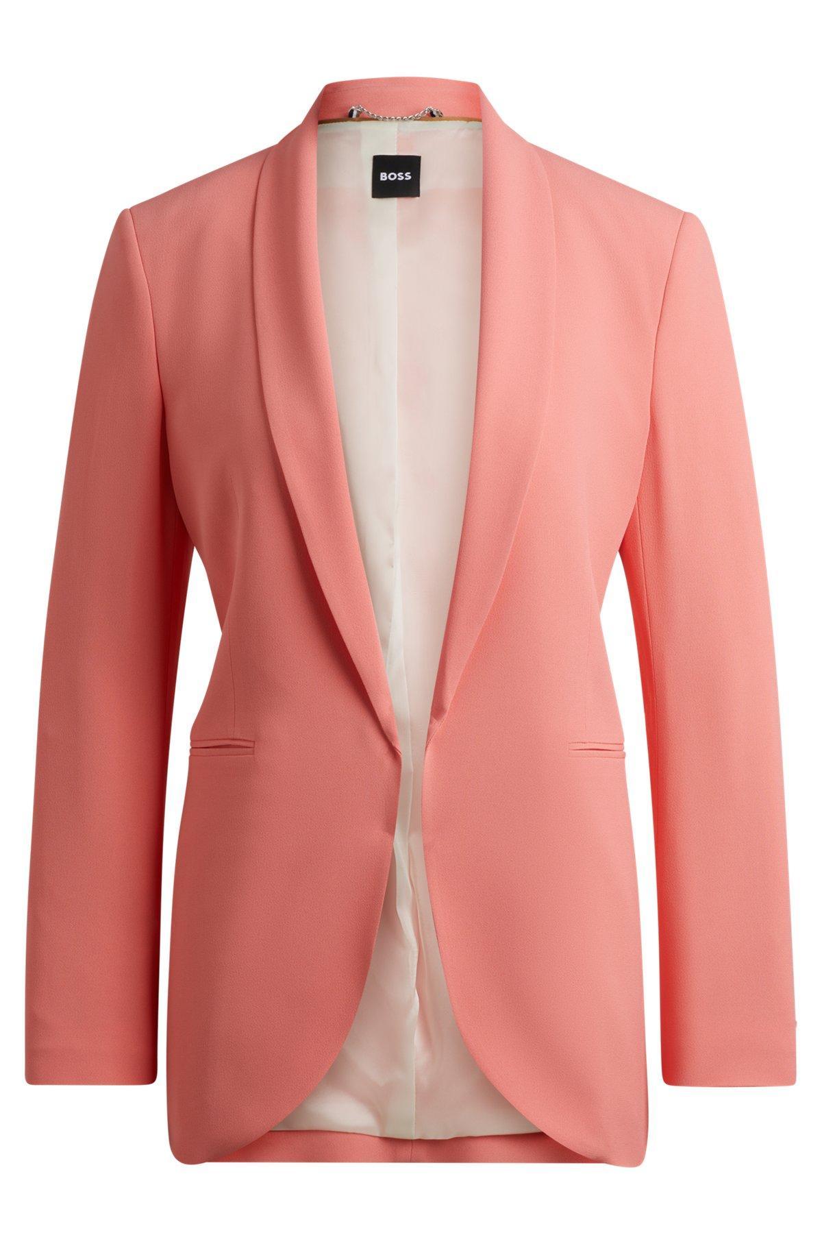 BOSS - Regular-fit jacket with edge-to-edge front - Light Purple Product Image