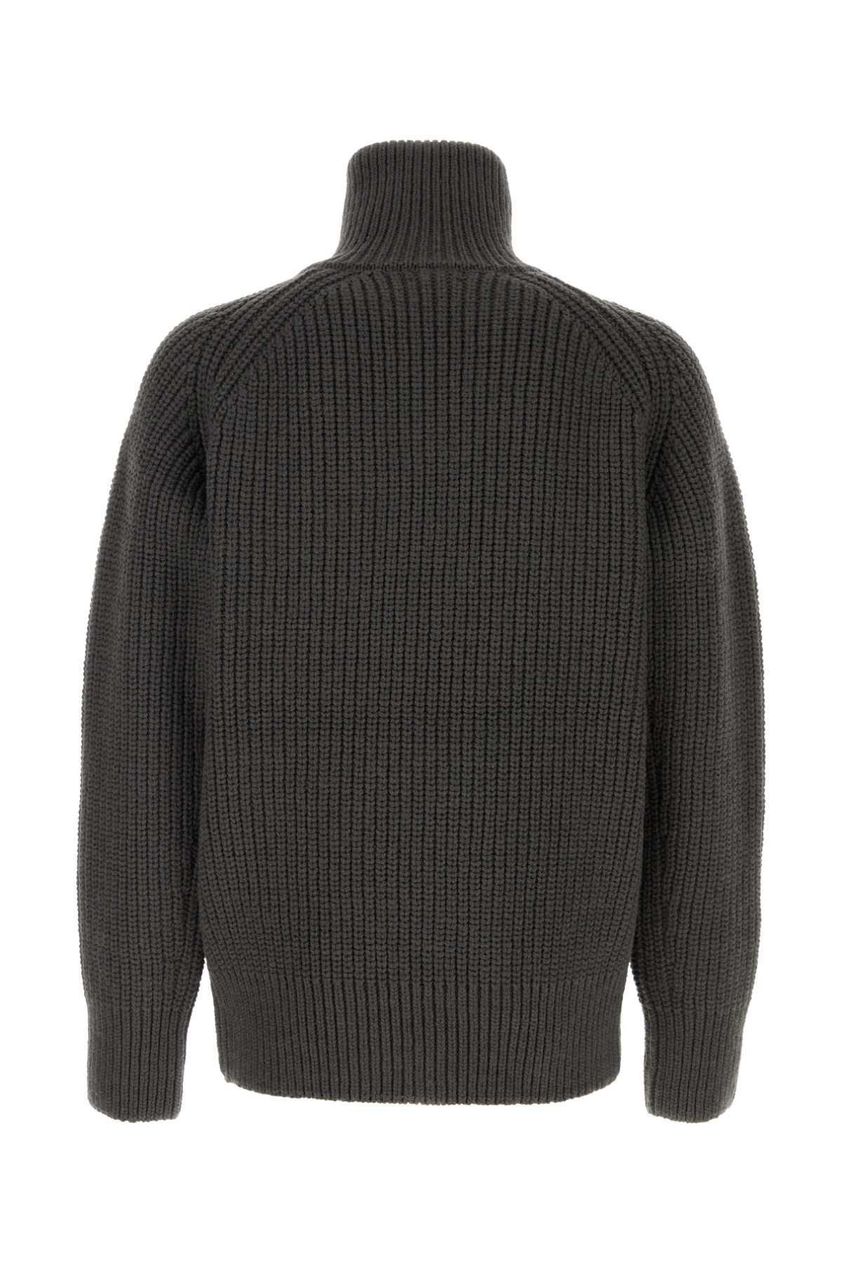 DRIES VAN NOTEN Zipped Wool Jumper In Grigio Product Image