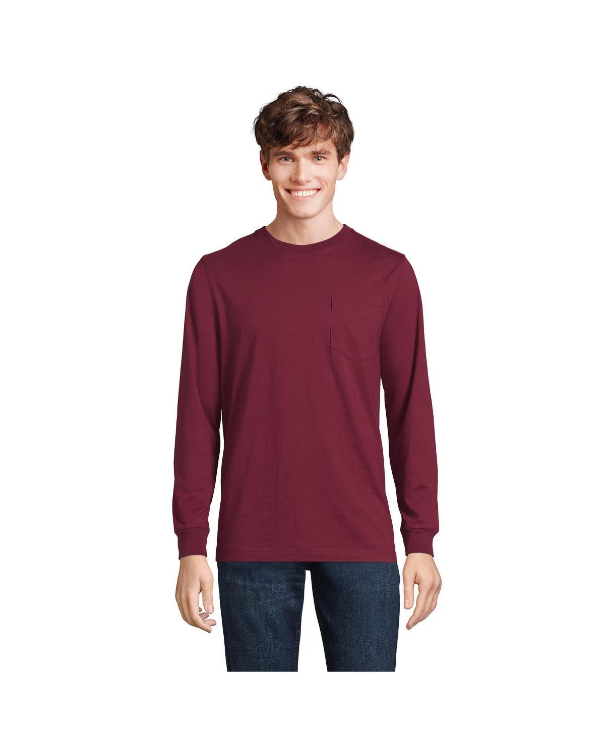 Big & Tall Lands End Long Sleeve Super Pocket Tee, Mens Product Image