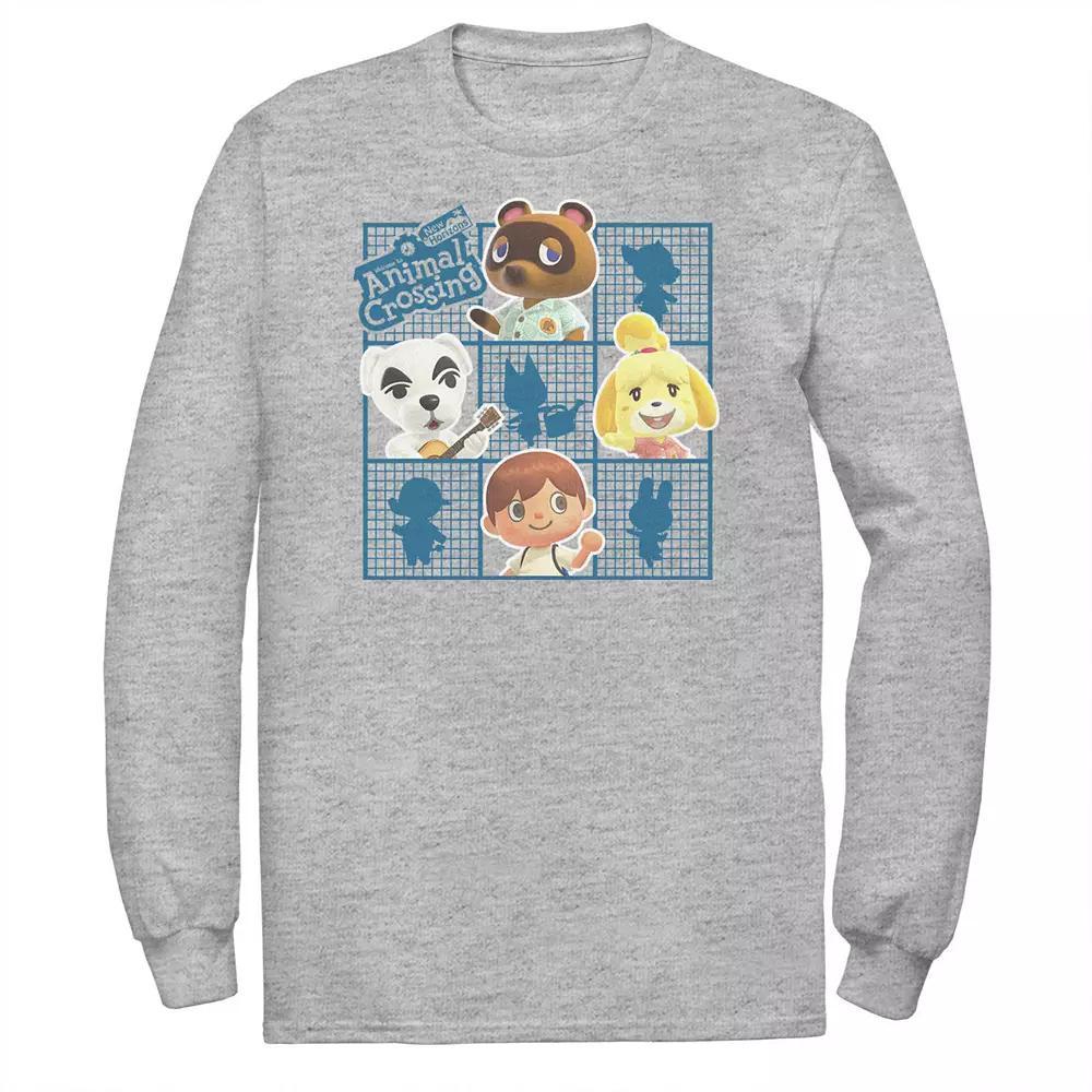 Big & Tall Nintendo Animal Crossing Group Shot Grid Tee, Men's, Size: XL Tall, Athletic Grey Product Image