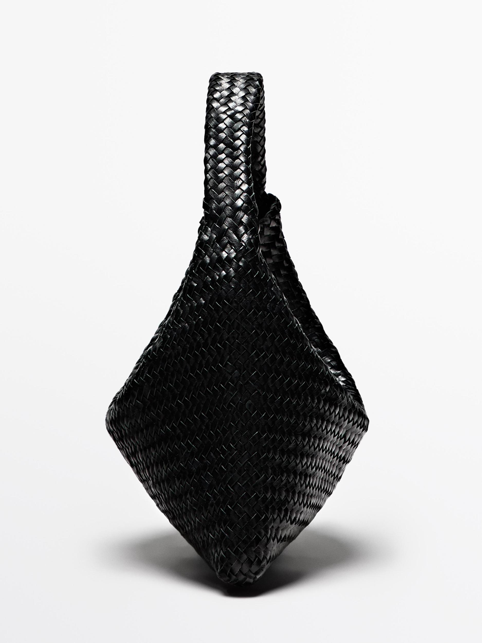 Braided nappa leather shopper bag Product Image