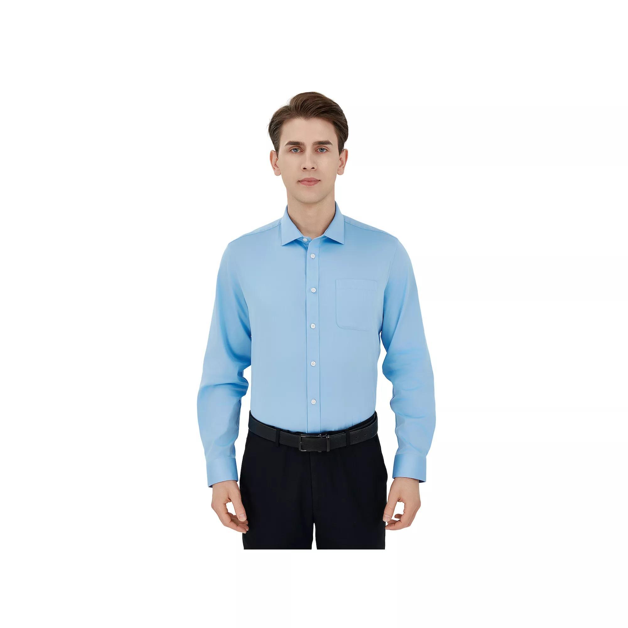 Men's Savile Row Classic Fit Sateen Dress Shirt, Size: XL-36/37, Bay Blue Product Image