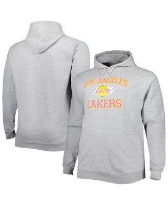 Men's Heathered Gray Los Angeles Lakers Big & Tall Heart & Soul Pullover Hoodie, Size: 2XLT, Grey Product Image