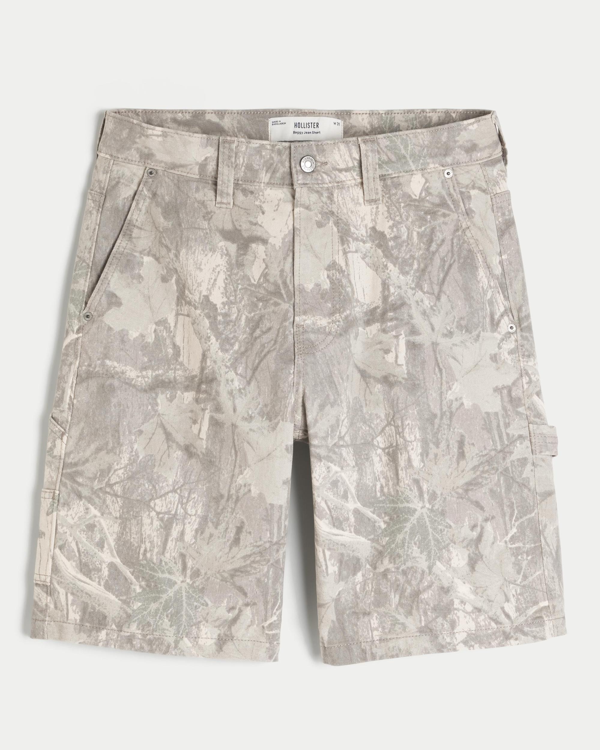 Washed Black Baggy Denim Shorts Product Image