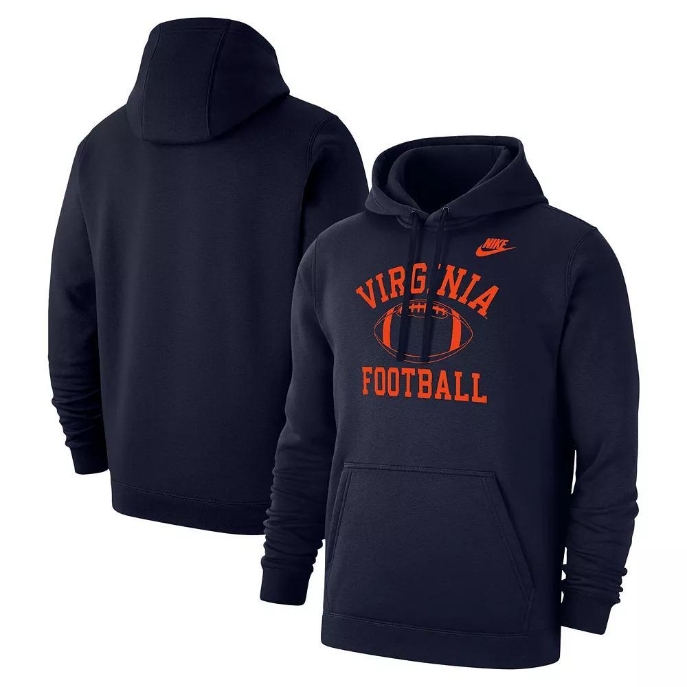 Mens Nike Virginia Cavaliers Vintage Football Club Fleece Pullover Hoodie Blue Product Image
