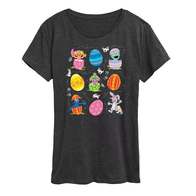 Women's Sesame Street Eggs And Bunny Graphic Tee, Size: Medium, Blue Product Image