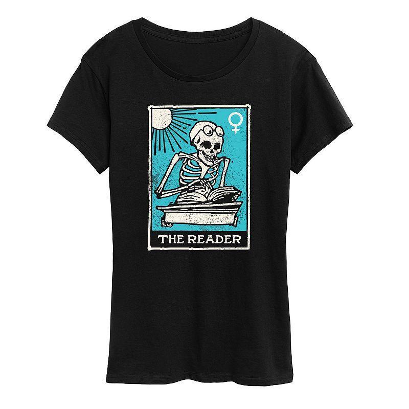 Womens The Reader Graphic Tee, Girls Heather Grey Product Image