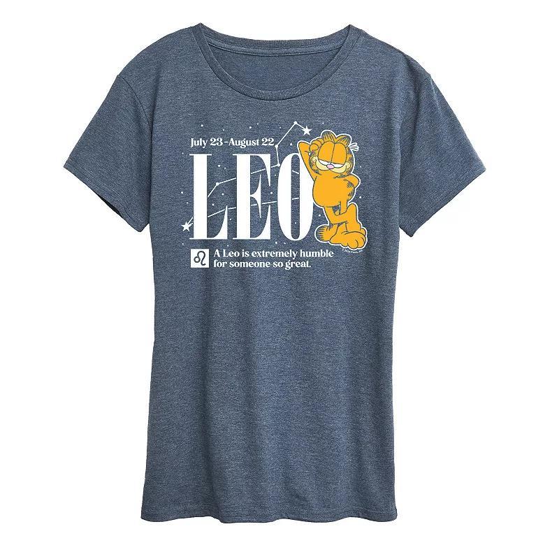Women's Garfield Leo Graphic Tee, Size: XXL, Blue Product Image