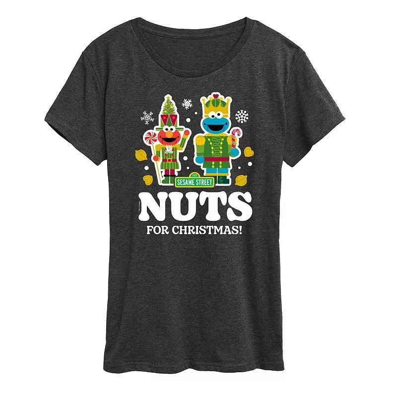 Womens Sesame Street Nuts For Christmas Graphic Tee, Girls Product Image
