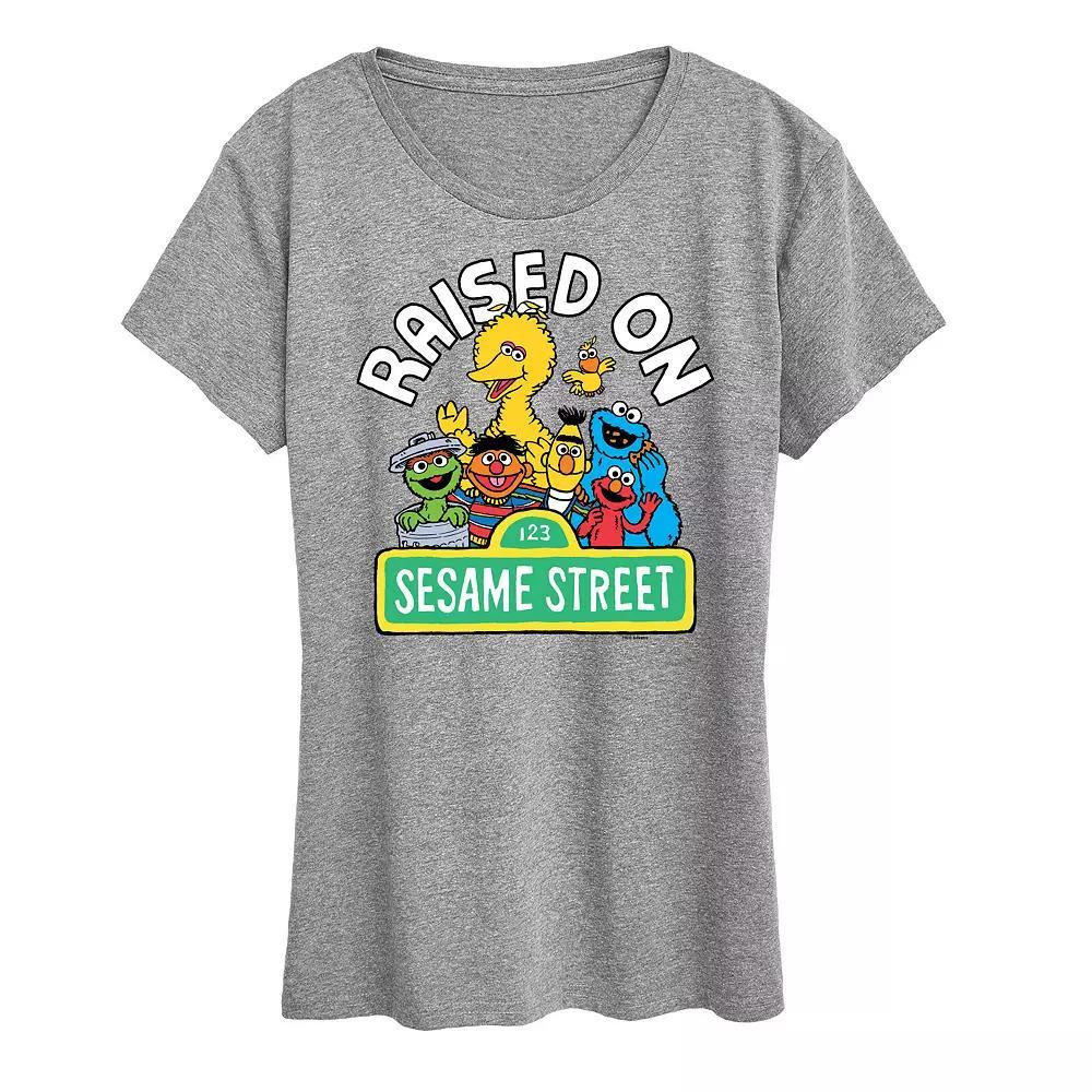 Women's Sesame Street Raised Graphic Tee, Girl's, Size: Small, Grey Gray Product Image