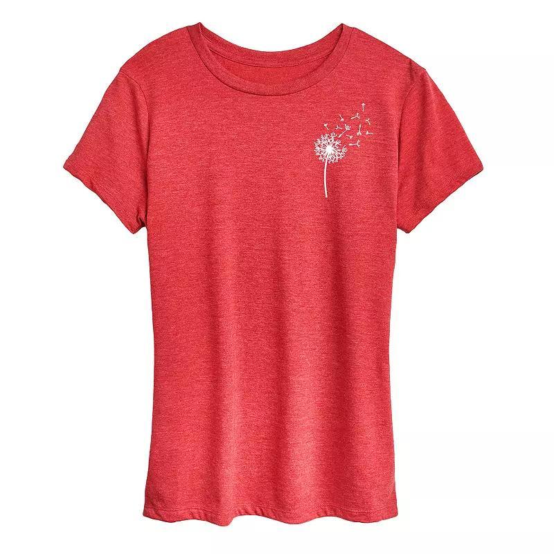Womens Dandelion Graphic Tee Grey Blue Product Image