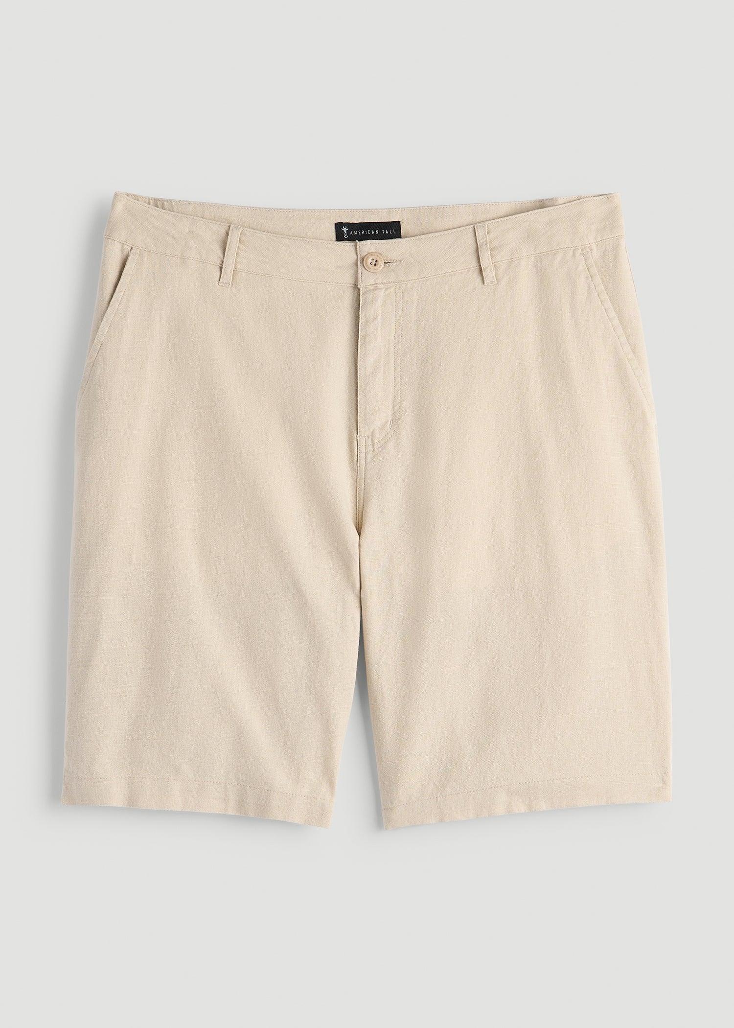Linen Shorts For Tall Men in Driftwood Brown Product Image