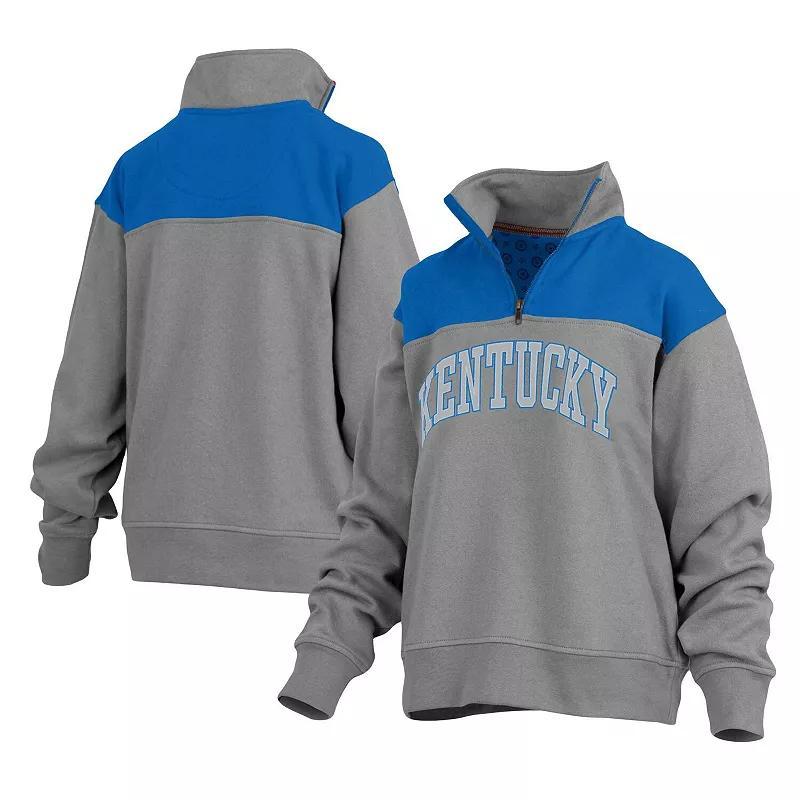 Women's Pressbox Gray Kentucky Wildcats Avon Fleece Quarter-Zip Jacket, Size: Medium, Grey Product Image