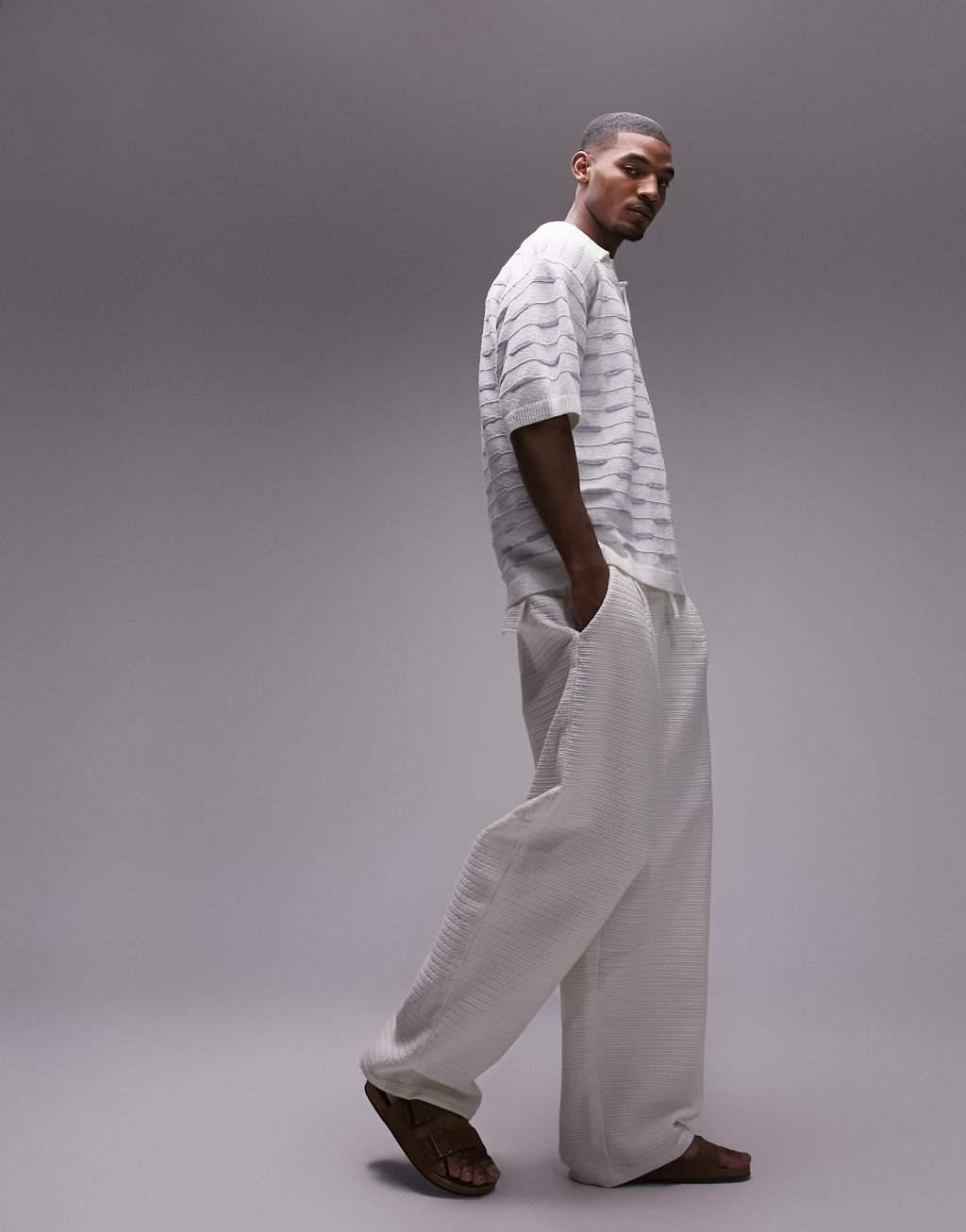 Topman terrycloth revere geo polo Product Image