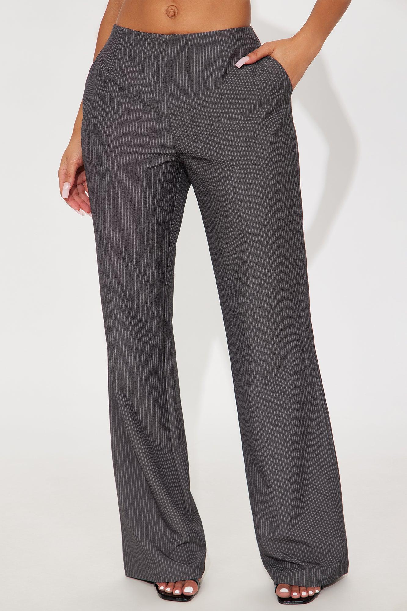 Vanessa Low Rise Pinstripe Trouser Pant 33 - Charcoal/combo Product Image