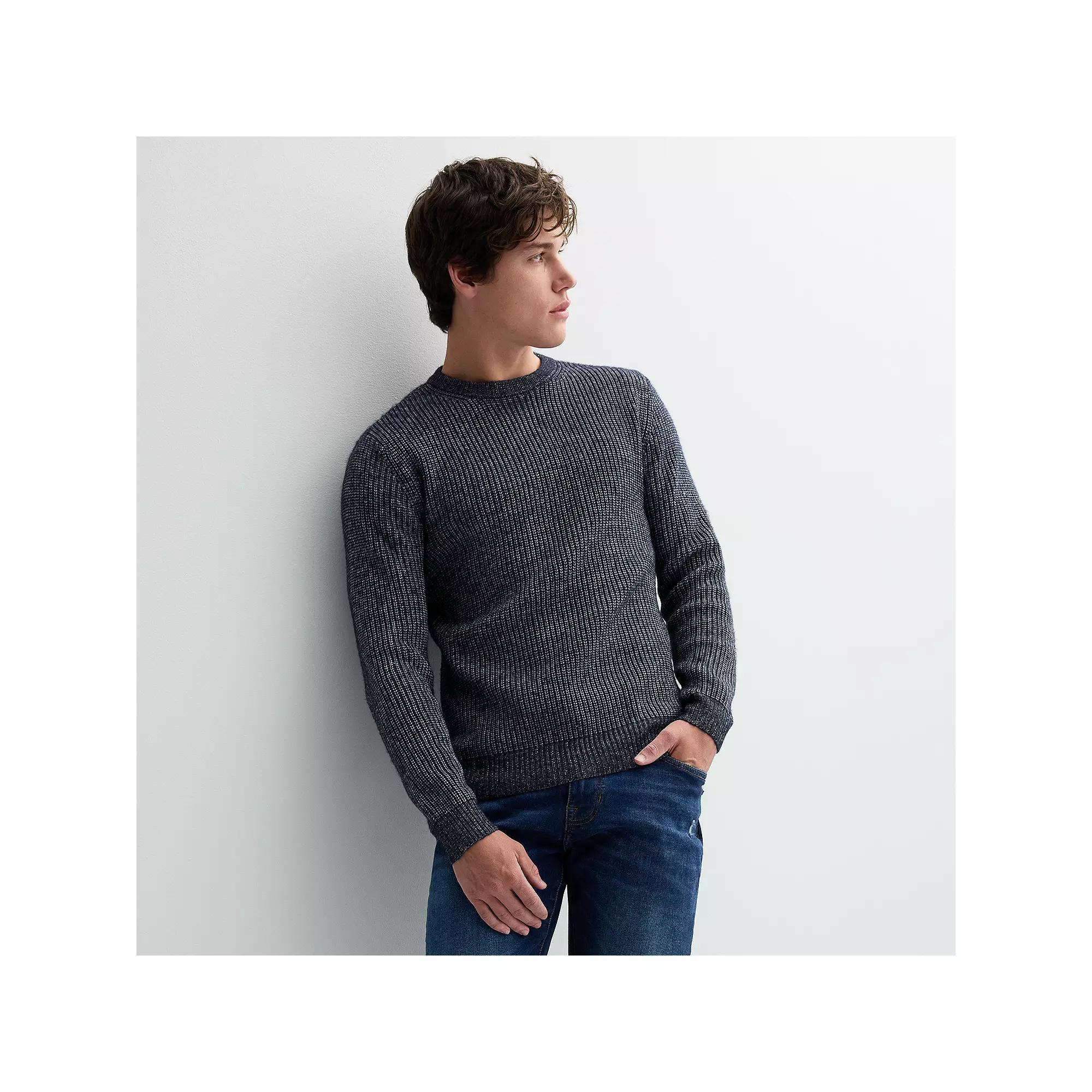 Mens Retrofit Textured Crewneck Sweater Blue Product Image