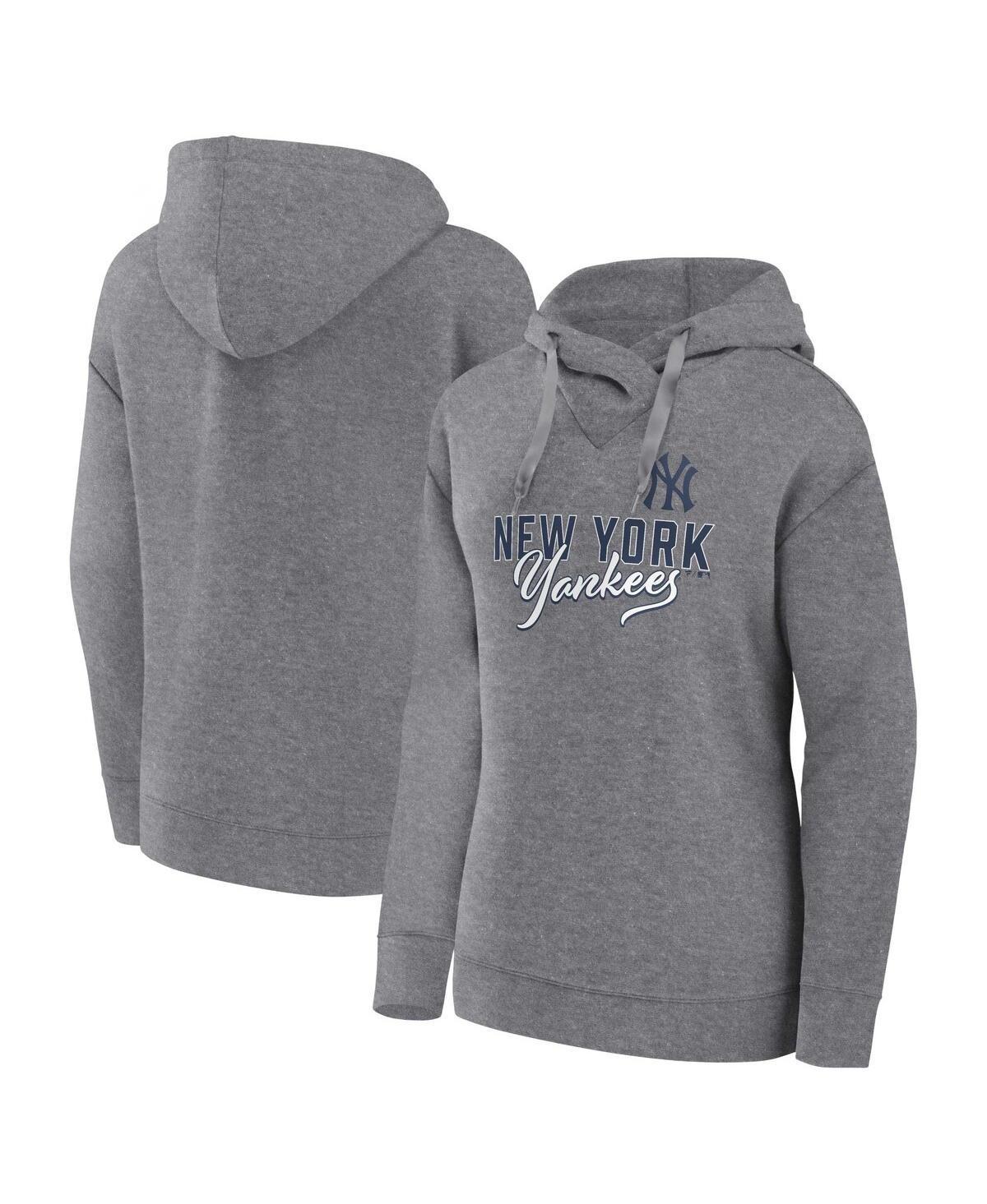 Women's Fanatics Branded Heather Gray Minnesota Twins Script Favorite Pullover Hoodie, Size: Medium, Grey Product Image