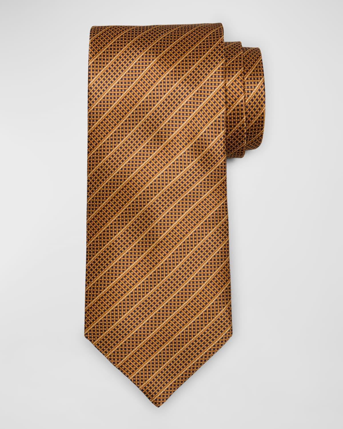 Mens Micro Neat Stripe Silk Tie Product Image