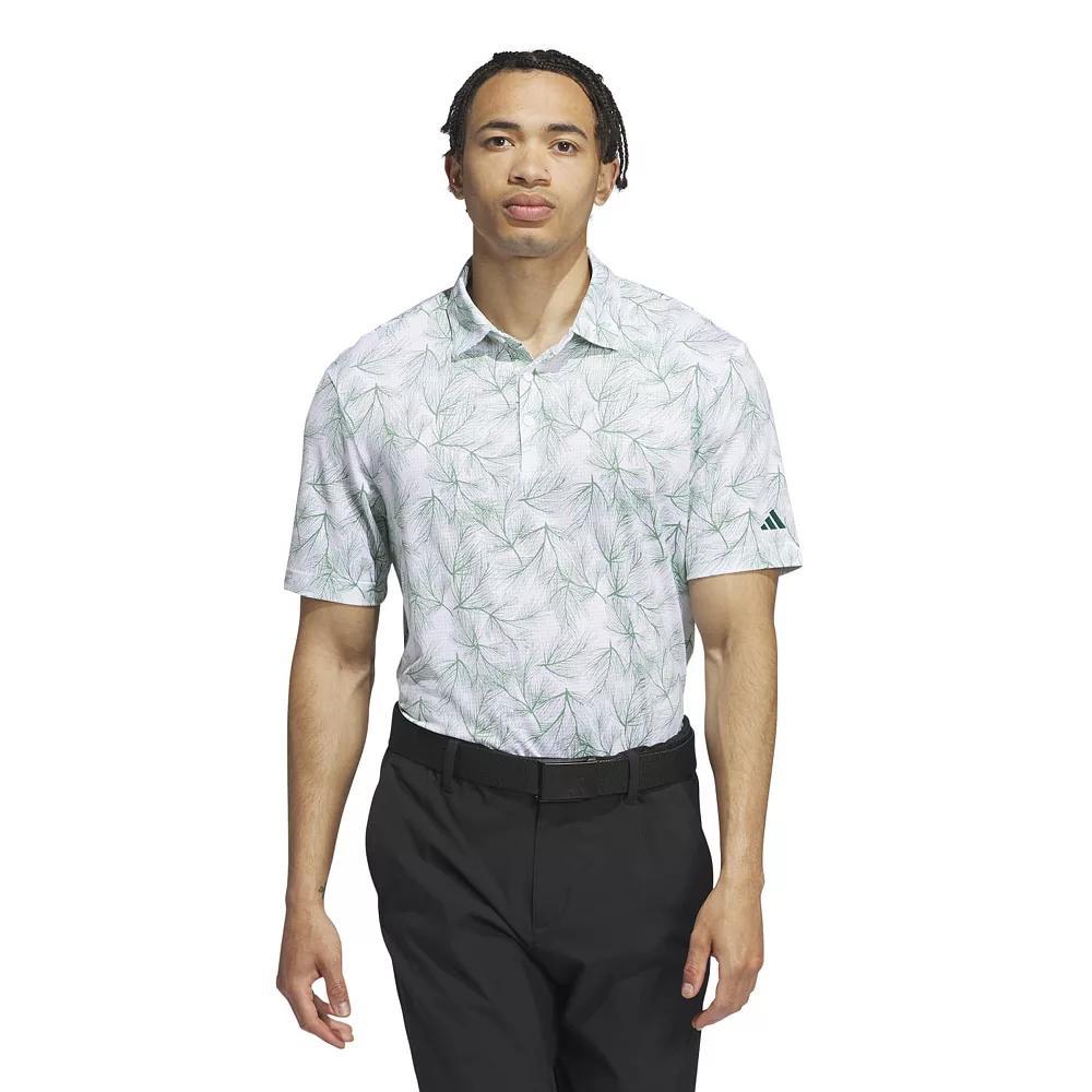 Men's adidas Ultimate365 Mesh Print Polo Shirt, Size: Medium, White Product Image