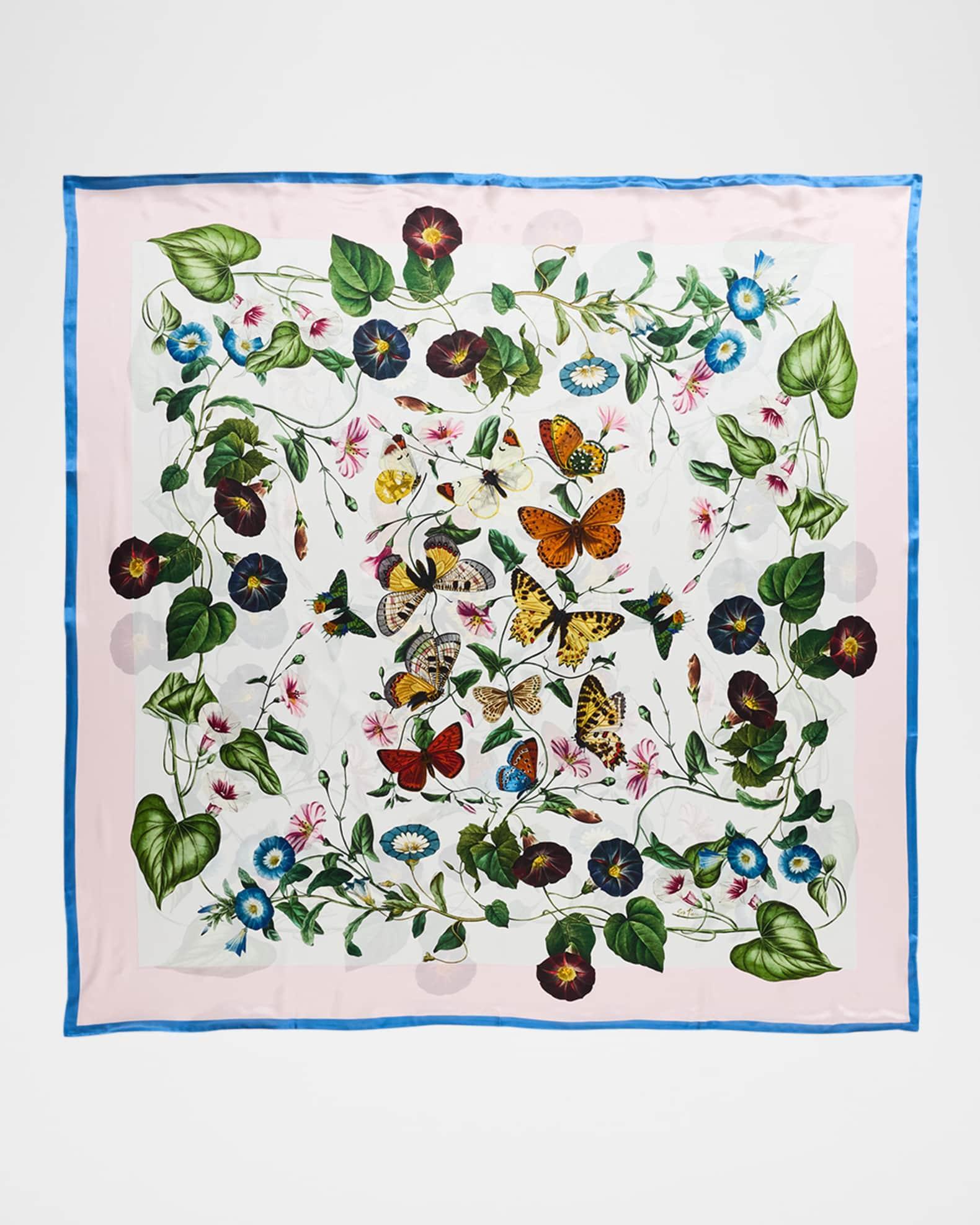 Adeline Floral-Print Silk Scarf Product Image