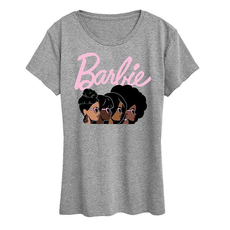 Womens Barbie Black History Month Logo Profiles Graphic Tee Grey Gray Product Image
