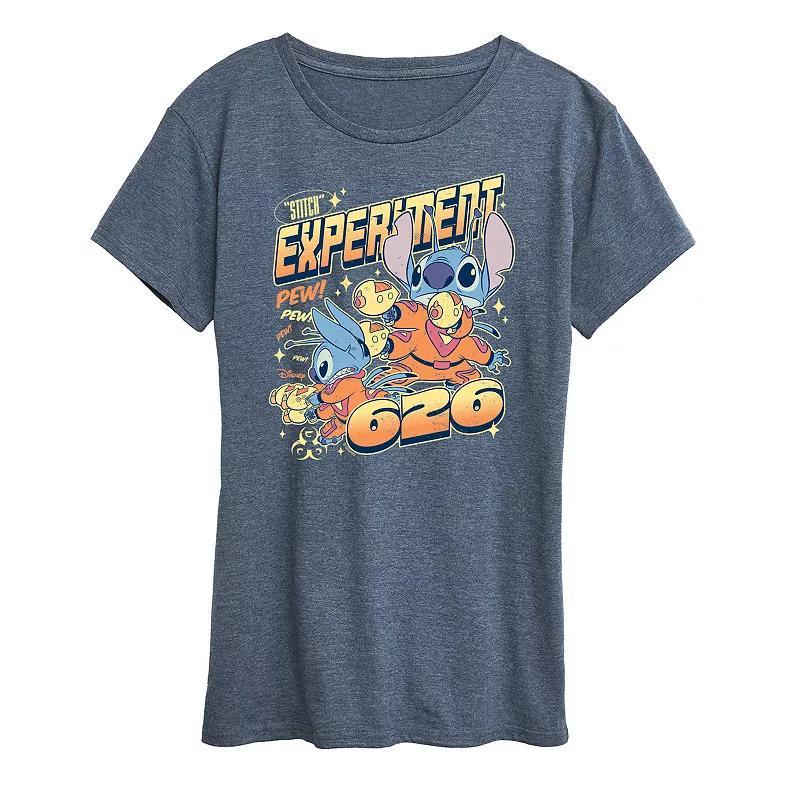 Disneys Lilo & Stitch Womens Experiment 626 Graphic Tee Grey Blue Product Image
