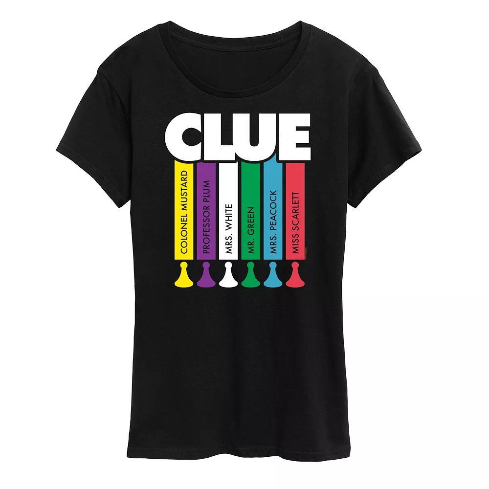 Women's Clue Logo Characters Graphic Tee, Size: XL, Heather Grey Product Image