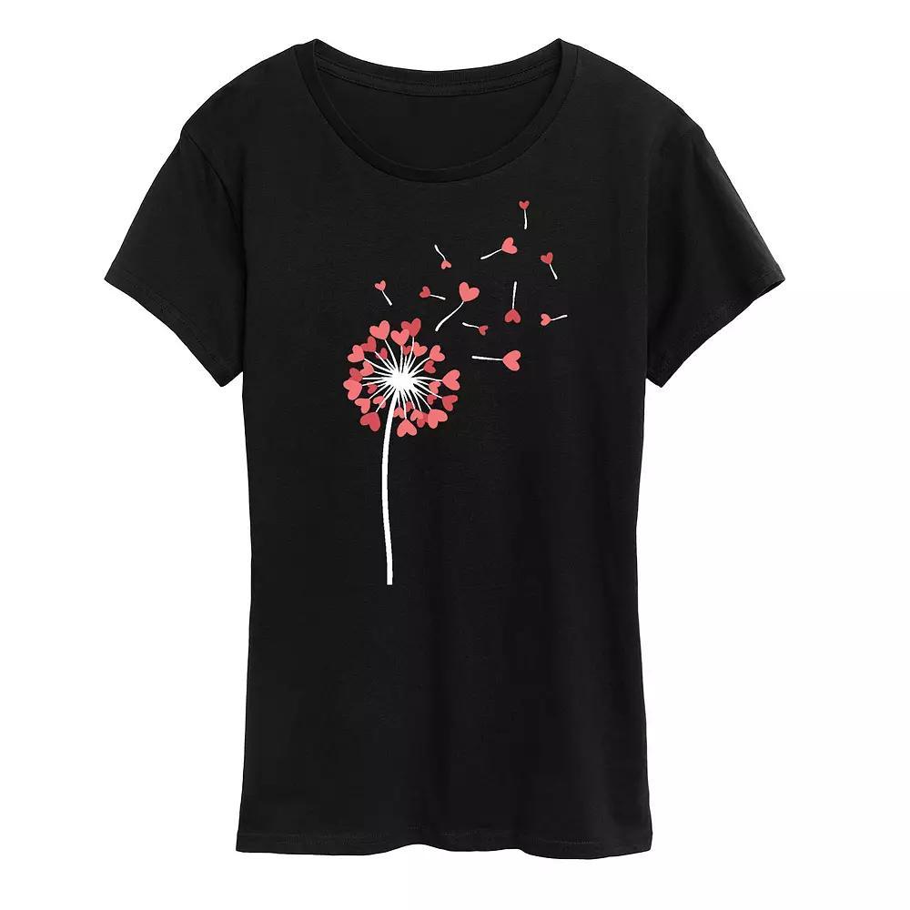 Womens Dandelion Hearts Graphic Tee Blue Product Image