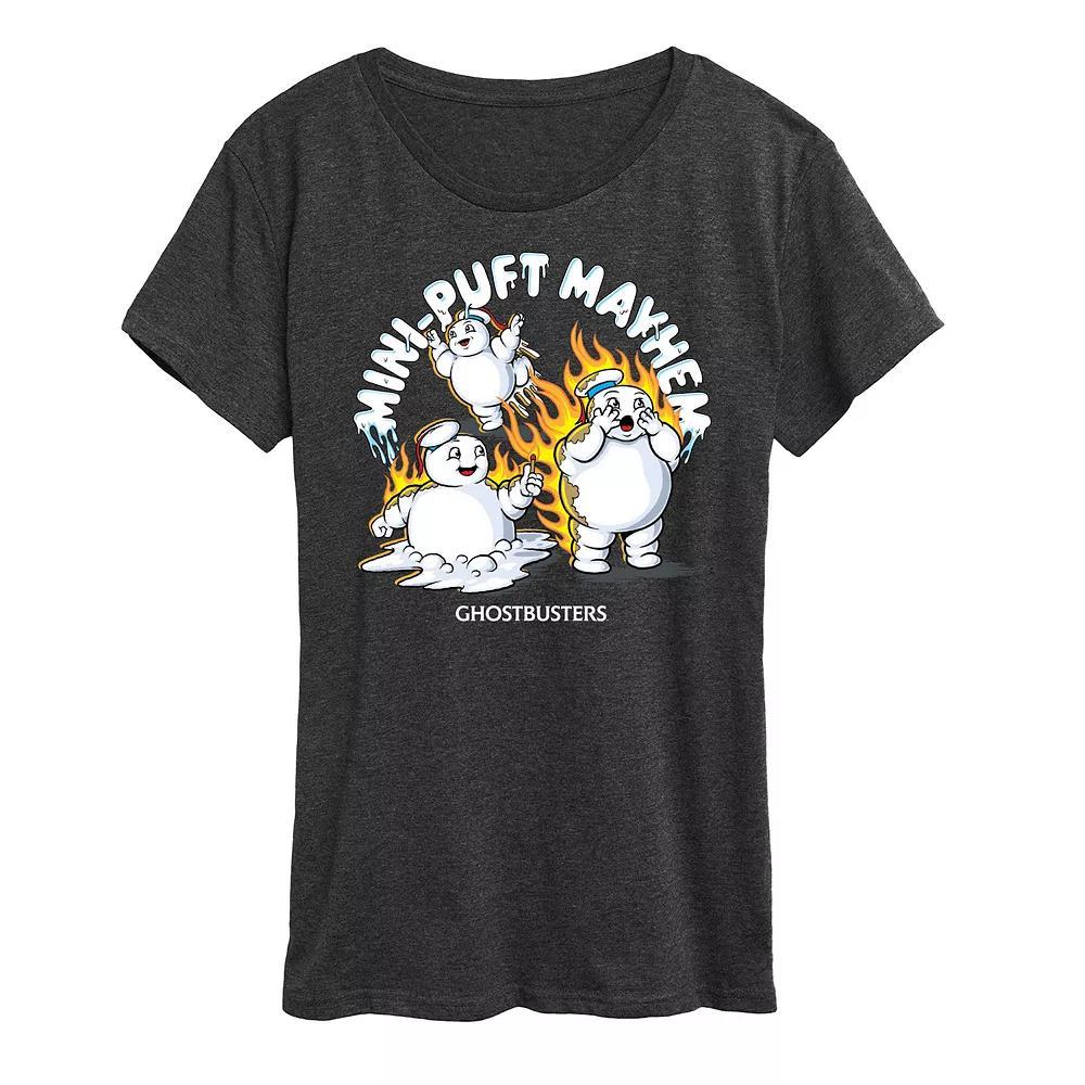 Womens Ghostbusters Mini Pufts Mayhem Graphic Tee Heather Grey Product Image