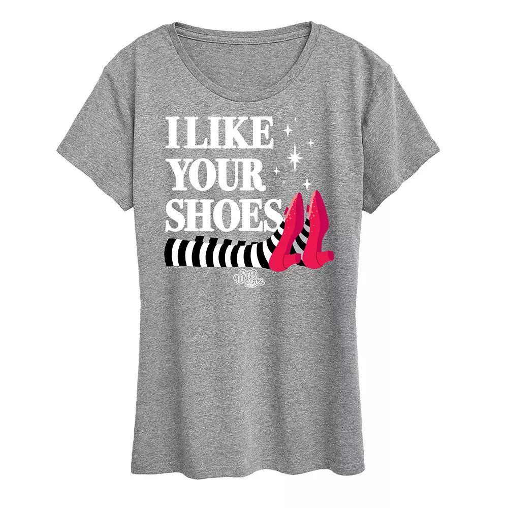 Womens The Wizard Of Oz Like Your Shoes Graphic Tee Grey Gray Product Image