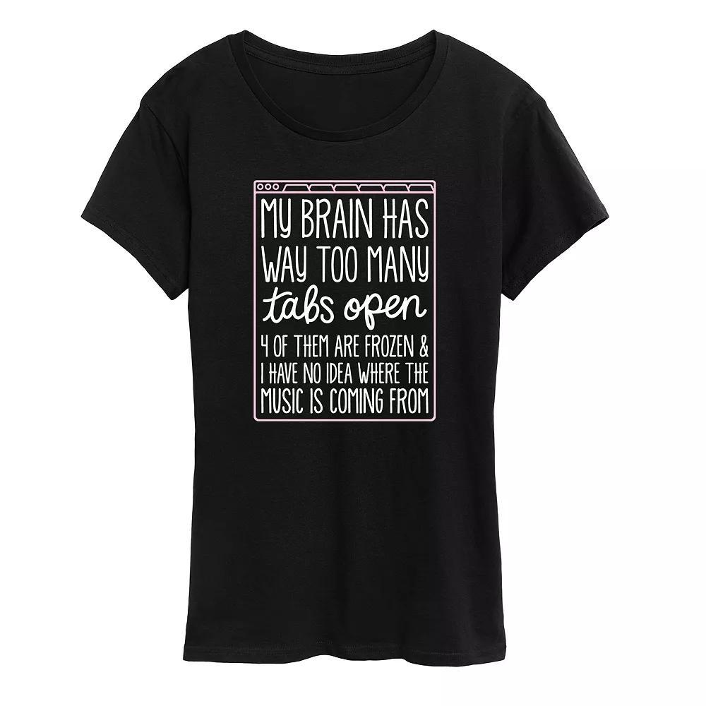Womens Too Many Tabs Open Graphic Tee, Girls Product Image