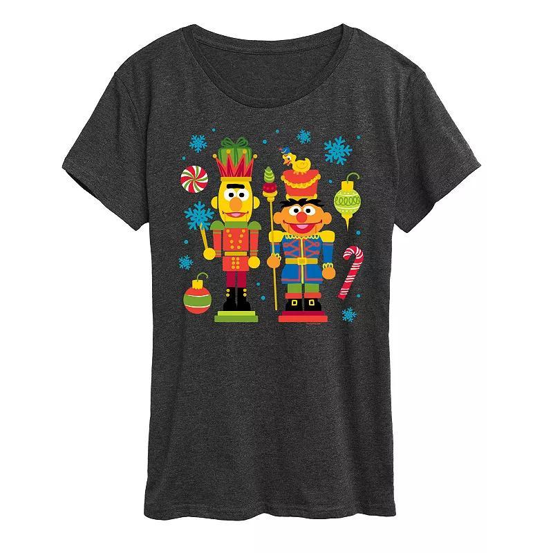 Womens Sesame Street Nutcrackers Graphic Tee, Girls Grey Gray Product Image