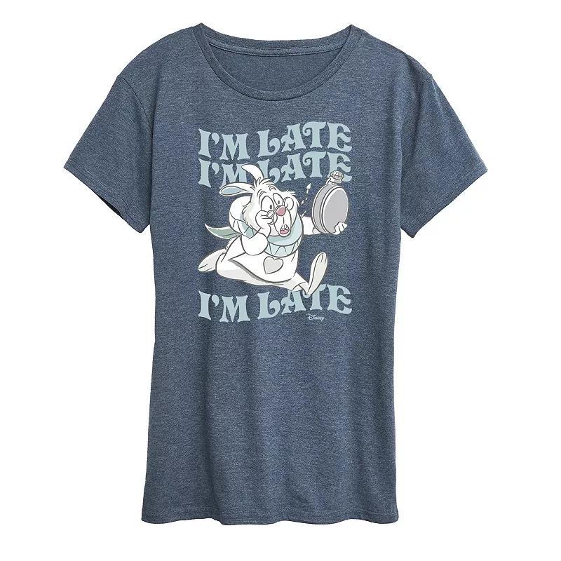 Disneys Alice in Wonderland Rabbit Womens Im Late Graphic Tee Product Image