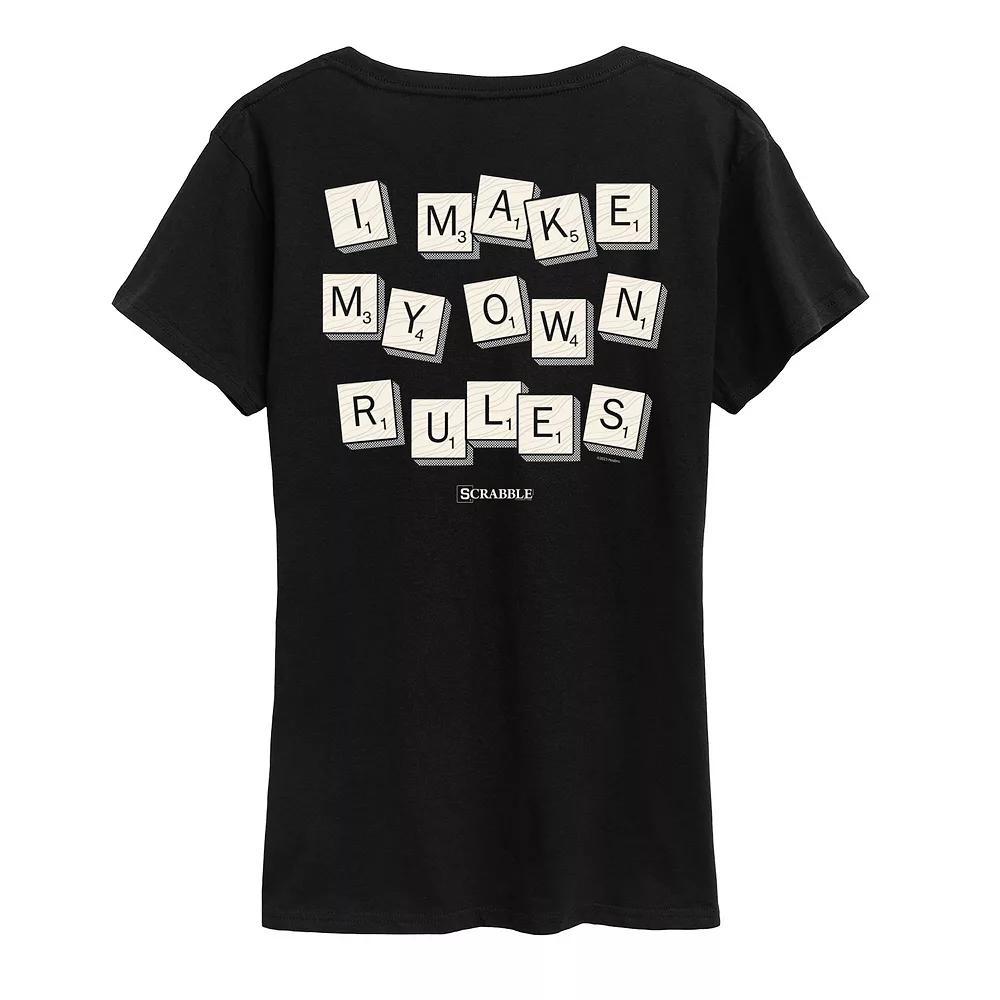 Womens Scrabble I Make My Own Rules Tee Grey Blue Product Image