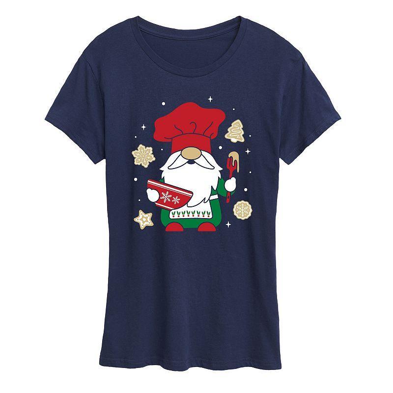 Women's Christmas Baking Gnome Graphic Tee, Girl's, Size: XXL, Blue Product Image