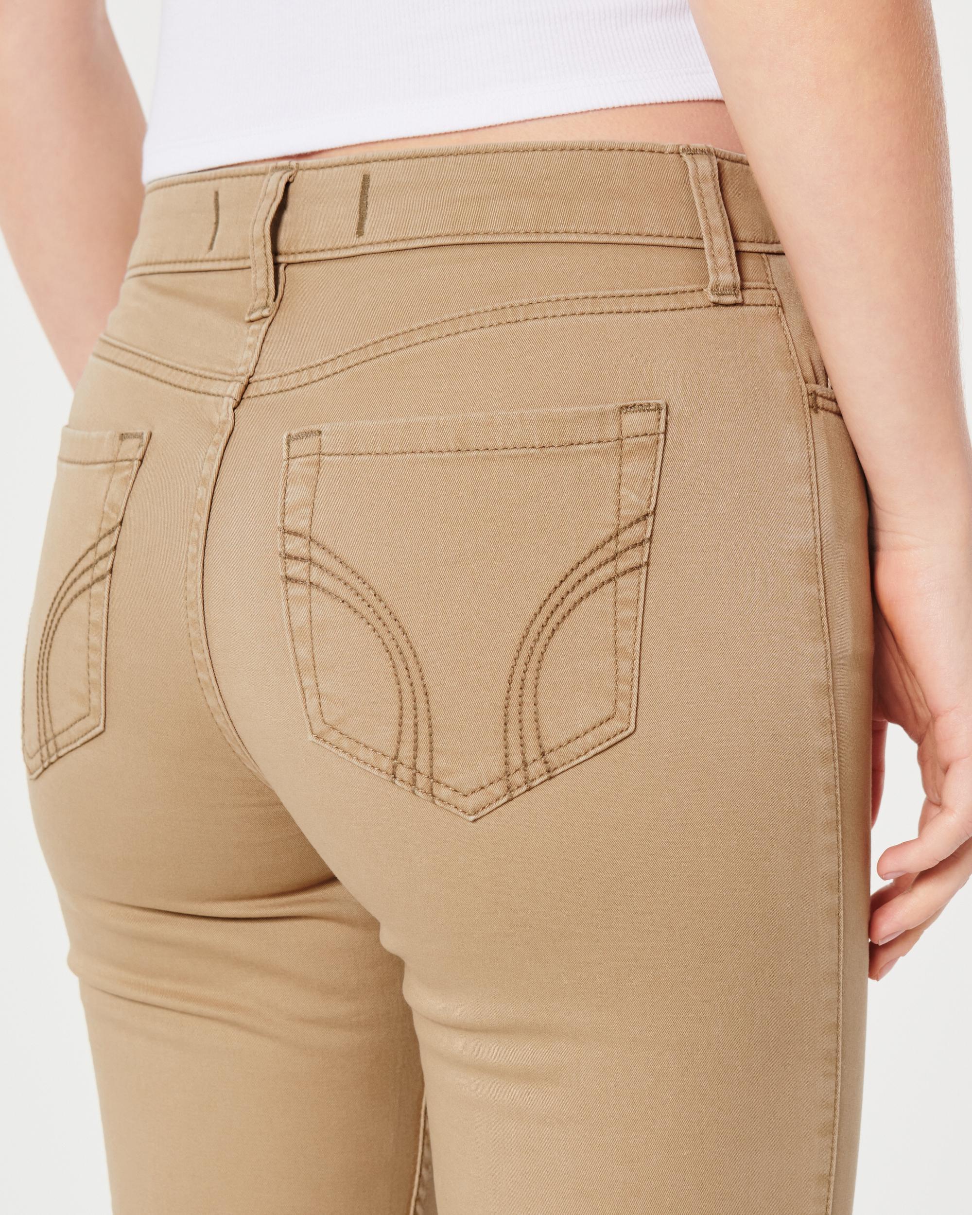 High-Rise Khaki Super Skinny Pants Product Image