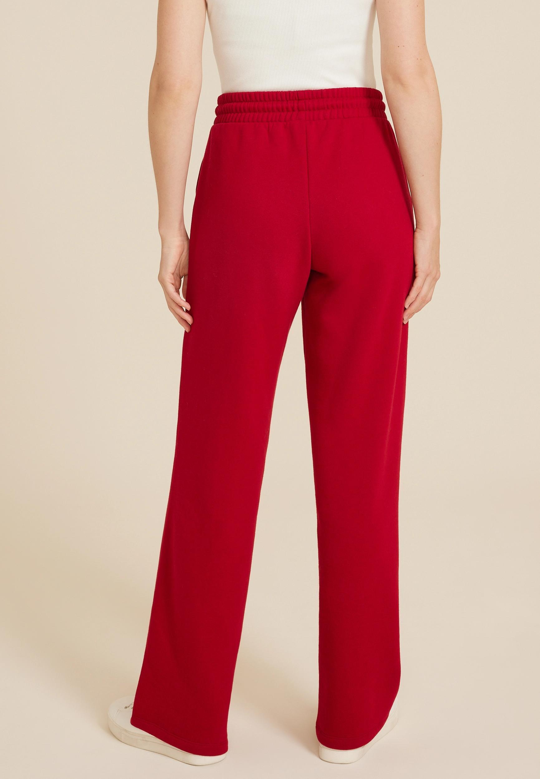 Maurices Womens High Rise Fleece Wide Leg Sweatpants Beige Size XX Large Product Image
