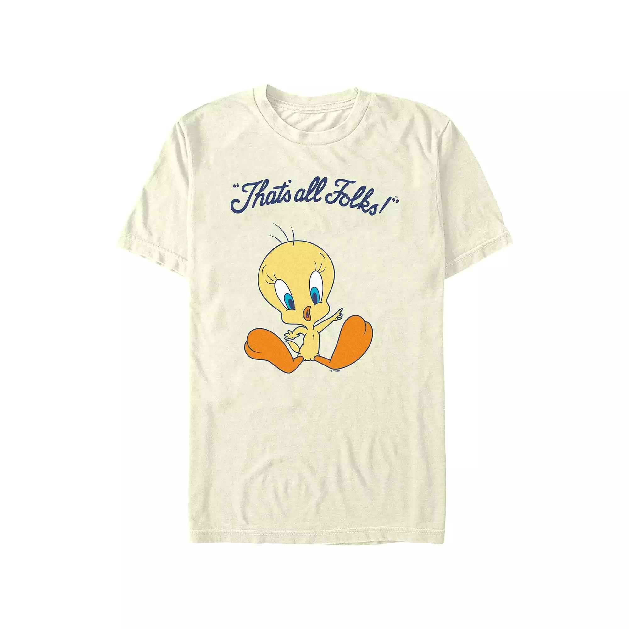Juniors Looney Tunes Tweety Thats All Folks Boyfriend Graphic Tee, Womens Product Image