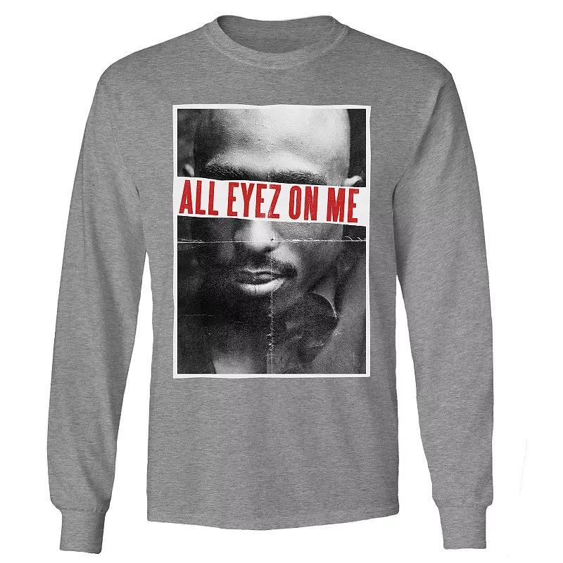 Men's Tupac All Eyes Long Sleeve, Size: Small, Grey Heather Product Image