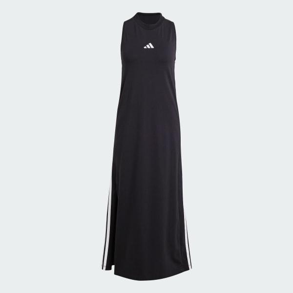 Women's adidas 3-Stripes Long Racerback Sportswear Dress, Size: XS, Clear Pink White Product Image