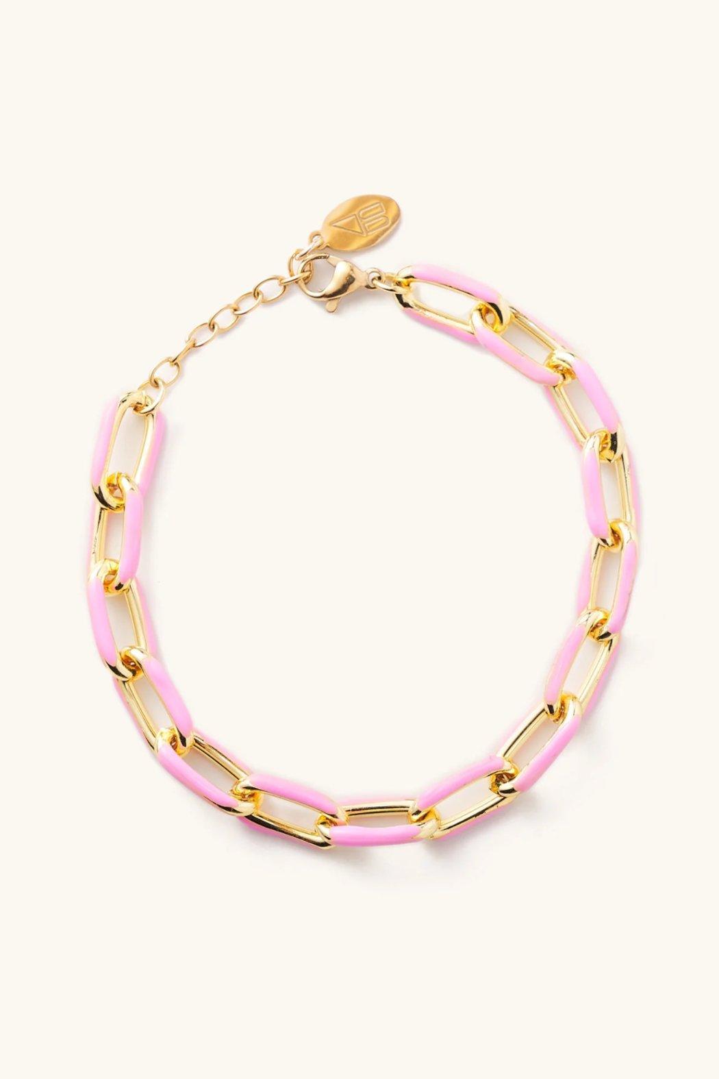 Penny Pink Acrylic Chain Bracelet Product Image