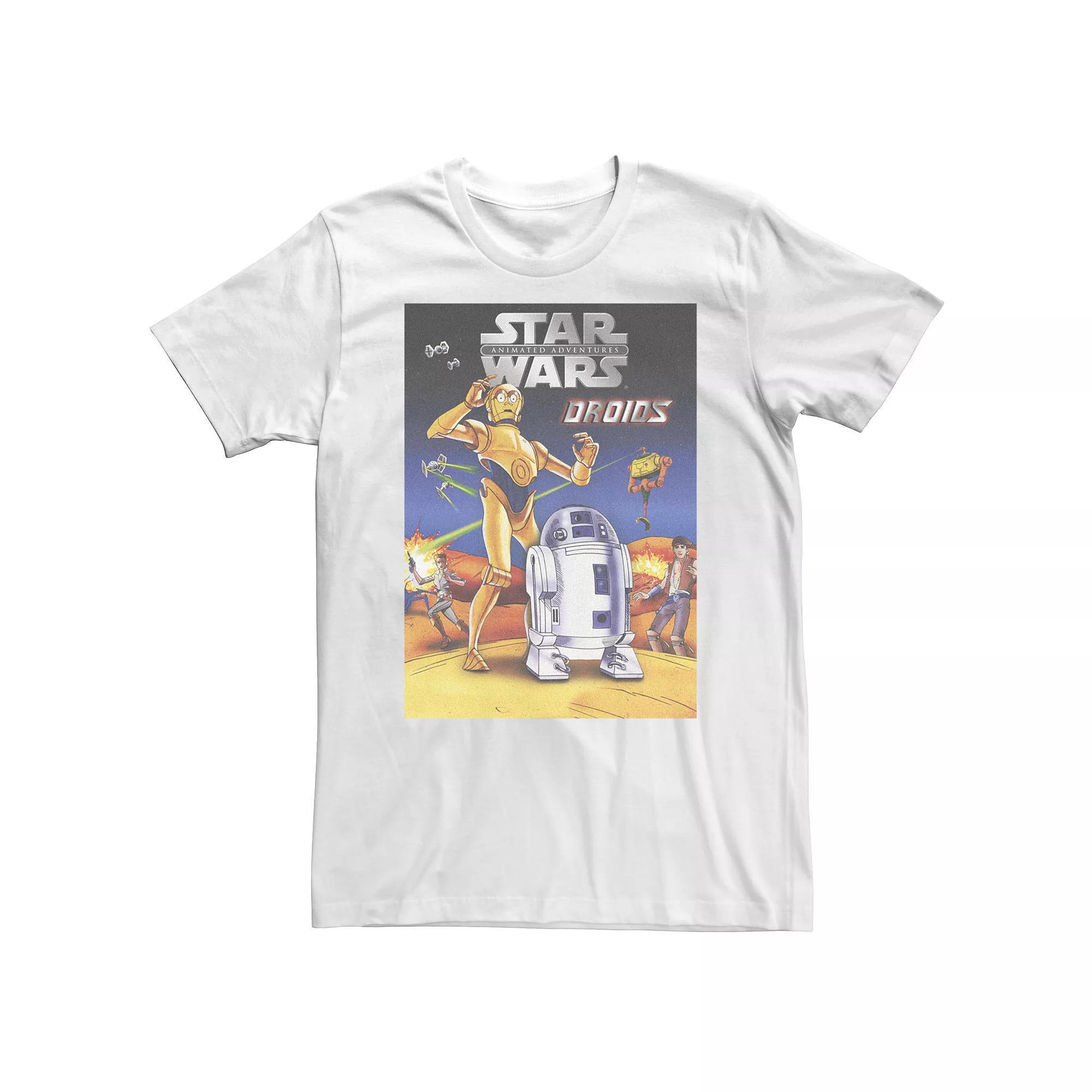 Big & Tall Star Wars Animated Droids Retro Tee, Men's, Size: XLT, White Product Image